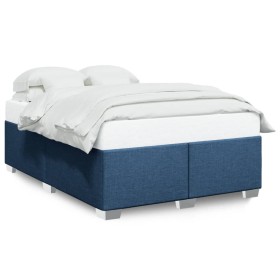 vidaXL Bettgestell ohne Matratze Blau 160x200 cm Stoff