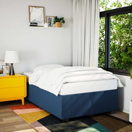 vidaXL Bettgestell Blau 120x200 cm Stoff