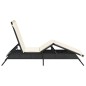 vidaXL Sonnenliege mit Auflage Schwarz Poly-Rattan vidaXL Sonnenliege mit Auflage Schwarz Poly-Rattan