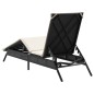 vidaXL Sonnenliege mit Auflage Schwarz Poly-Rattan vidaXL Sonnenliege mit Auflage Schwarz Poly-Rattan