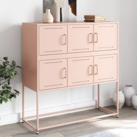 vidaXL Sideboard Rosa 100,5x39x107 cm Kaltgewalzter Stahl
