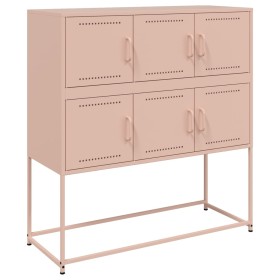 vidaXL Sideboard Rosa 100,5x39x107 cm Kaltgewalzter Stahl