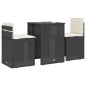 vidaXL 3-tlg. Bistro-Set mit Kissen Schwarz Poly Rattan vidaXL 3-tlg. Bistro-Set mit Kissen Schwarz Poly Rattan