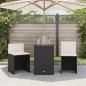 vidaXL 3-tlg. Bistro-Set mit Kissen Schwarz Poly Rattan vidaXL 3-tlg. Bistro-Set mit Kissen Schwarz Poly Rattan