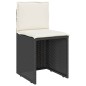 vidaXL 3-tlg. Bistro-Set mit Kissen Schwarz Poly Rattan vidaXL 3-tlg. Bistro-Set mit Kissen Schwarz Poly Rattan