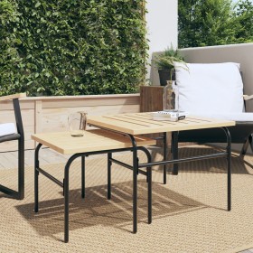 vidaXL Outdoor-Satztische 2 Stk. Braun und Schwarz Stahl