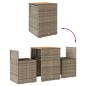 vidaXL 3-tlg. Bistro-Set mit Kissen Grau Poly Rattan vidaXL 3-tlg. Bistro-Set mit Kissen Grau Poly Rattan