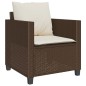 vidaXL 3-tlg. Bistro-Set mit Kissen Braun Poly Rattan vidaXL 3-tlg. Bistro-Set mit Kissen Braun Poly Rattan