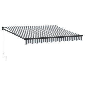 vidaXL Markise Einziehbar Anthrazit und Weiß 3x2,5 m Stoff & Aluminium