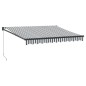 vidaXL Markise Einziehbar Anthrazit und Weiß 3x2,5 m Stoff & Aluminium vidaXL Markise Einziehbar Anthrazit und Weiß 3x2,5 m Stoff & Aluminium