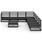 8-tlg. Garten-Lounge-Set Schwarz Massivholz Kiefer 8-tlg. Garten-Lounge-Set Schwarz Massivholz Kiefer