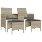 vidaXL Gartensofa 2-Sitzer mit Tisch und Hockern Hellgrau Poly Rattan vidaXL Gartensofa 2-Sitzer mit Tisch und Hockern Hellgrau Poly Rattan