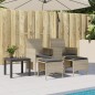 vidaXL Gartensofa 2-Sitzer mit Tisch und Hockern Hellgrau Poly Rattan vidaXL Gartensofa 2-Sitzer mit Tisch und Hockern Hellgrau Poly Rattan