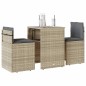 vidaXL 3-tlg. Bistro-Set mit Kissen Hellgrau Poly Rattan vidaXL 3-tlg. Bistro-Set mit Kissen Hellgrau Poly Rattan