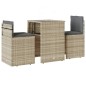 vidaXL 3-tlg. Bistro-Set mit Kissen Hellgrau Poly Rattan vidaXL 3-tlg. Bistro-Set mit Kissen Hellgrau Poly Rattan