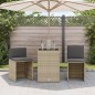 vidaXL 3-tlg. Bistro-Set mit Kissen Hellgrau Poly Rattan vidaXL 3-tlg. Bistro-Set mit Kissen Hellgrau Poly Rattan