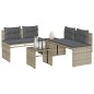 vidaXL 4-tlg. Garten-Sofagarnitur mit Kissen Hellgrau Poly Rattan vidaXL 4-tlg. Garten-Sofagarnitur mit Kissen Hellgrau Poly Rattan