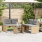 vidaXL 4-tlg. Garten-Sofagarnitur mit Kissen Beige Poly Rattan vidaXL 4-tlg. Garten-Sofagarnitur mit Kissen Beige Poly Rattan