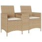 vidaXL Gartensofa 2-Sitzer mit Tisch und Kissen Beige Poly Rattan vidaXL Gartensofa 2-Sitzer mit Tisch und Kissen Beige Poly Rattan