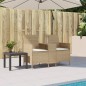 vidaXL Gartensofa 2-Sitzer mit Tisch und Kissen Beige Poly Rattan vidaXL Gartensofa 2-Sitzer mit Tisch und Kissen Beige Poly Rattan