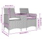 vidaXL Gartensofa 2-Sitzer mit Tisch und Kissen Beige Poly Rattan vidaXL Gartensofa 2-Sitzer mit Tisch und Kissen Beige Poly Rattan