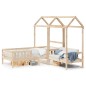 vidaXL Massivholzbett und Bank mit Dach 80x200 cm Kiefernholz vidaXL Massivholzbett und Bank mit Dach 80x200 cm Kiefernholz