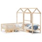 vidaXL Massivholzbett und Bank mit Dach 80x200 cm Kiefernholz vidaXL Massivholzbett und Bank mit Dach 80x200 cm Kiefernholz