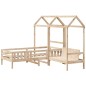 vidaXL Massivholzbett und Bank mit Dach 80x200 cm Kiefernholz vidaXL Massivholzbett und Bank mit Dach 80x200 cm Kiefernholz