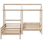 vidaXL Massivholzbett und Bank mit Dach 80x200 cm Kiefernholz vidaXL Massivholzbett und Bank mit Dach 80x200 cm Kiefernholz