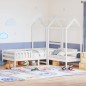vidaXL Massivholzbett und Bank mit Dach Weiß 90x200 cm Kiefernholz vidaXL Massivholzbett und Bank mit Dach Weiß 90x200 cm Kiefernholz