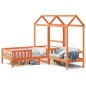 vidaXL Massivholzbett und Bank mit Dach Orange 90x190 cm Kiefernholz vidaXL Massivholzbett und Bank mit Dach Orange 90x190 cm Kiefernholz