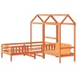 vidaXL Massivholzbett und Bank mit Dach Orange 90x190 cm Kiefernholz vidaXL Massivholzbett und Bank mit Dach Orange 90x190 cm Kiefernholz