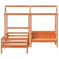 vidaXL Massivholzbett und Bank mit Dach Orange 90x190 cm Kiefernholz vidaXL Massivholzbett und Bank mit Dach Orange 90x190 cm Kiefernholz