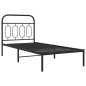 vidaXL Bettgestell mit Kopfteil Metall Schwarz 90x190 cm vidaXL Bettgestell mit Kopfteil Metall Schwarz 90x190 cm