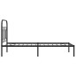 vidaXL Bettgestell mit Kopfteil Metall Schwarz 90x190 cm vidaXL Bettgestell mit Kopfteil Metall Schwarz 90x190 cm