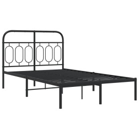 vidaXL Bettgestell mit Kopfteil Metall Schwarz 120x190 cm