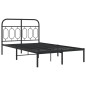 vidaXL Bettgestell mit Kopfteil Metall Schwarz 120x190 cm vidaXL Bettgestell mit Kopfteil Metall Schwarz 120x190 cm