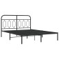 vidaXL Bettgestell mit Kopfteil Metall Schwarz 135x190 cm vidaXL Bettgestell mit Kopfteil Metall Schwarz 135x190 cm