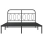 vidaXL Bettgestell mit Kopfteil Metall Schwarz 135x190 cm vidaXL Bettgestell mit Kopfteil Metall Schwarz 135x190 cm