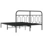 vidaXL Bettgestell mit Kopfteil Metall Schwarz 135x190 cm vidaXL Bettgestell mit Kopfteil Metall Schwarz 135x190 cm