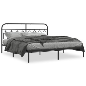vidaXL Bettgestell mit Kopfteil Metall Schwarz 180x200 cm