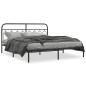 vidaXL Bettgestell mit Kopfteil Metall Schwarz 180x200 cm vidaXL Bettgestell mit Kopfteil Metall Schwarz 180x200 cm