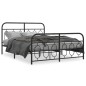 vidaXL Bettgestell mit Kopf- und Fußteil Metall Schwarz 140x190 cm vidaXL Bettgestell mit Kopf- und Fußteil Metall Schwarz 140x190 cm