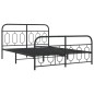 vidaXL Bettgestell mit Kopf- und Fußteil Metall Schwarz 140x190 cm vidaXL Bettgestell mit Kopf- und Fußteil Metall Schwarz 140x190 cm