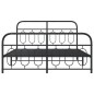vidaXL Bettgestell mit Kopf- und Fußteil Metall Schwarz 140x190 cm vidaXL Bettgestell mit Kopf- und Fußteil Metall Schwarz 140x190 cm