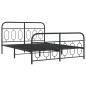vidaXL Bettgestell mit Kopf- und Fußteil Metall Schwarz 150x200 cm vidaXL Bettgestell mit Kopf- und Fußteil Metall Schwarz 150x200 cm