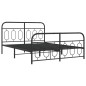 vidaXL Bettgestell mit Kopf- und Fußteil Metall Schwarz 150x200 cm vidaXL Bettgestell mit Kopf- und Fußteil Metall Schwarz 150x200 cm