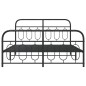 vidaXL Bettgestell mit Kopf- und Fußteil Metall Schwarz 150x200 cm vidaXL Bettgestell mit Kopf- und Fußteil Metall Schwarz 150x200 cm