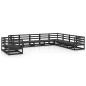 10-tlg. Garten-Lounge-Set Schwarz Massivholz Kiefer 10-tlg. Garten-Lounge-Set Schwarz Massivholz Kiefer