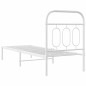 vidaXL Metallbett ohne Matratze mit Kopfteil Weiß 75x190 cm vidaXL Metallbett ohne Matratze mit Kopfteil Weiß 75x190 cm
